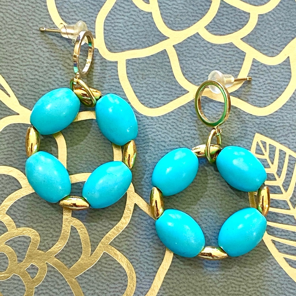 Turquoise Stone Earrings - Picture 8 of 14